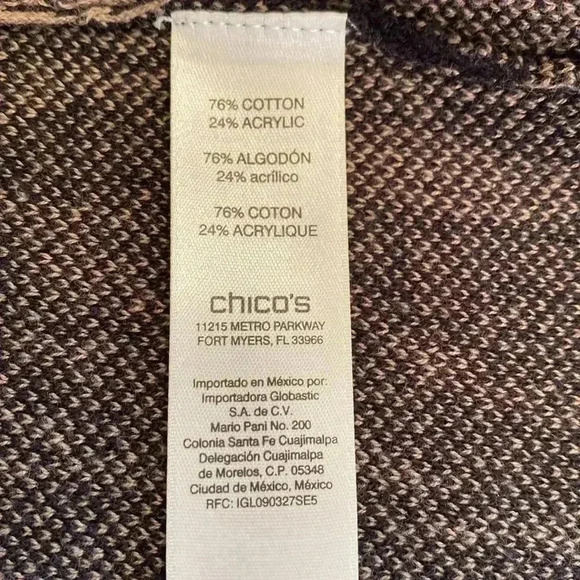 Chico’s Gray & Black Open Front Cardigan, Size 1 (Medium or 8). - Picture 5 of 9